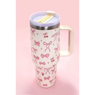 Pink Bows & Cherries 40oz Tumbler