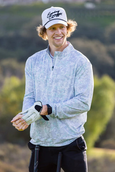 Aqua Camo Men's Quarterzip