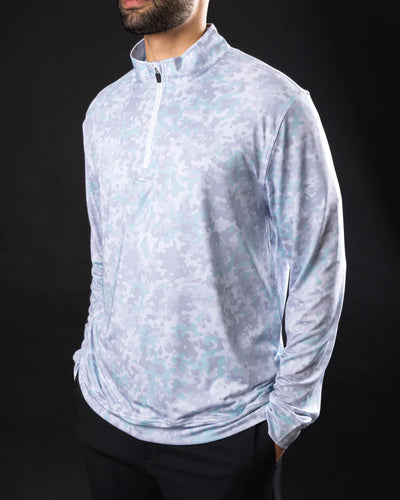 Aqua Camo Men's Quarterzip