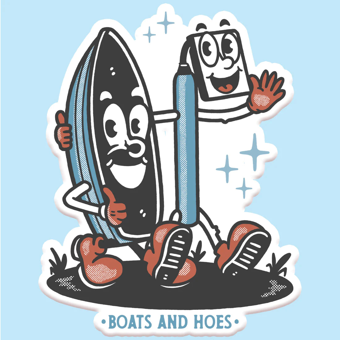 Boats And Hoes Sticker