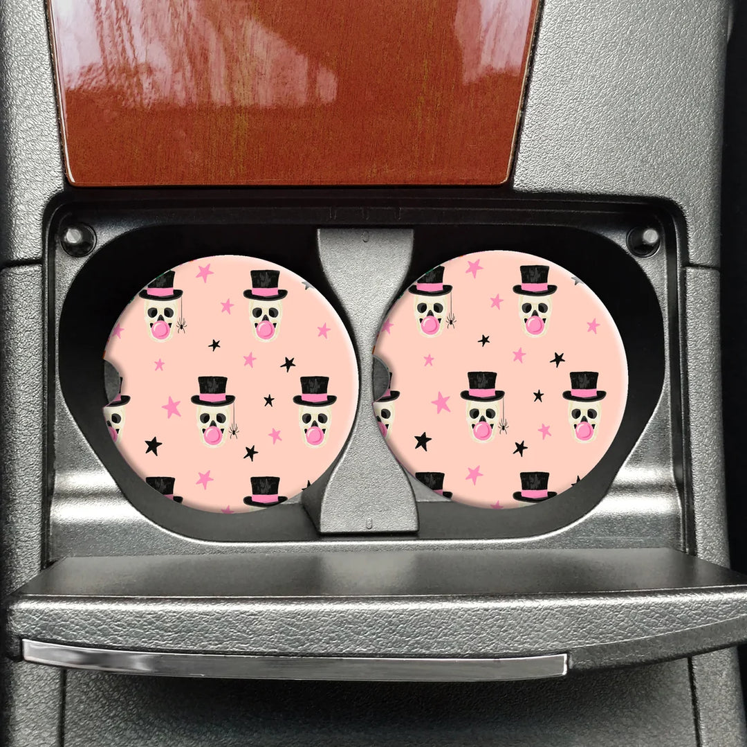 Skeleton Bubblegum Car Coasters