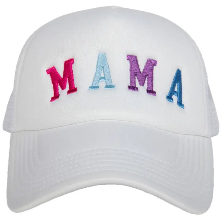 Mama Multicolored White Trucker Hat