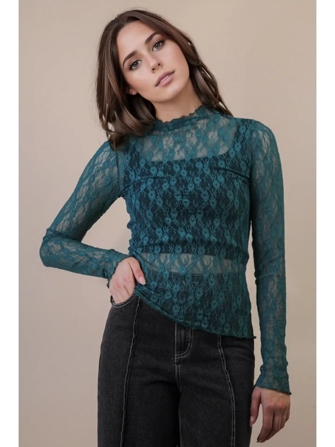 The Izzy Lace Mesh Layering Top