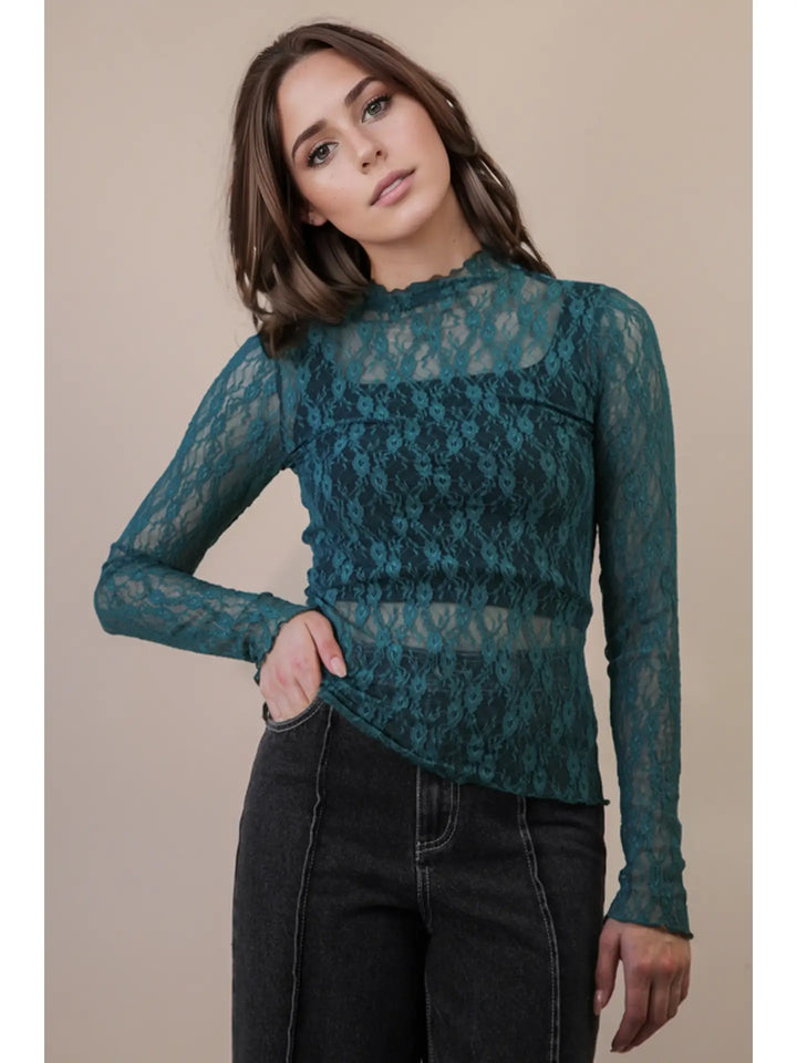 The Izzy Lace Mesh Layering Top