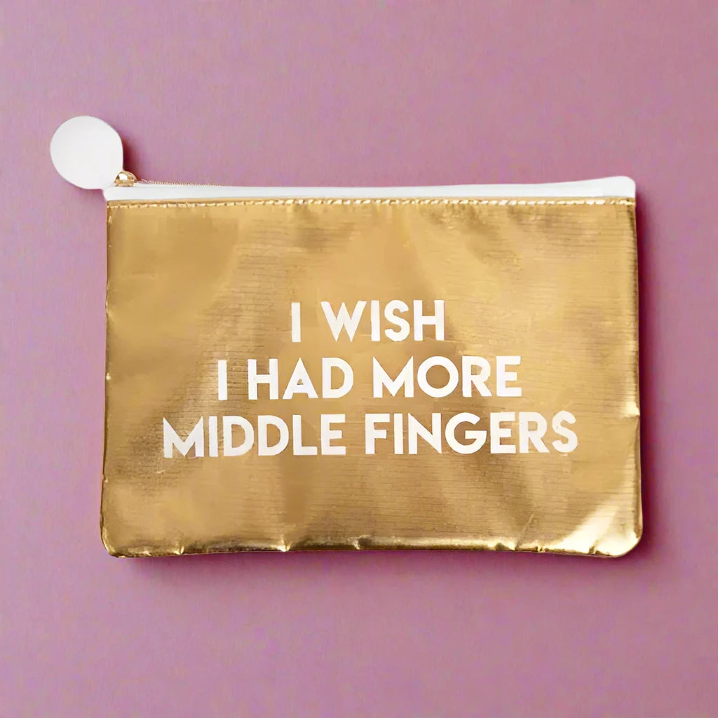 More Middle Fingers Gold Cosmetic Bag