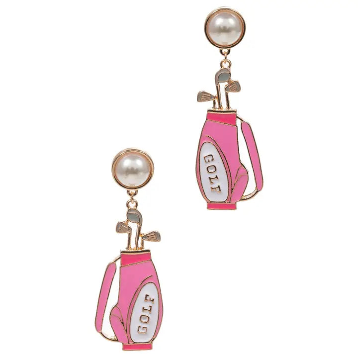 Golf Bag Shaped Pearl Earring