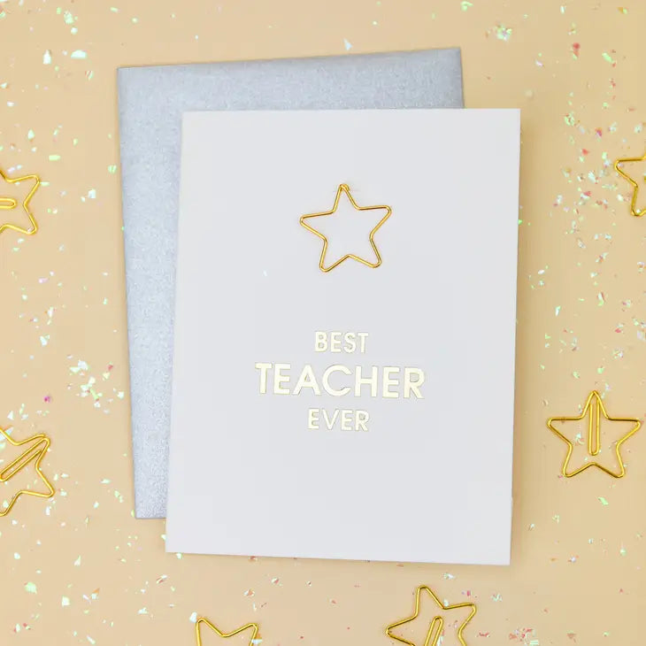 Best Teacher Paper Clip Card