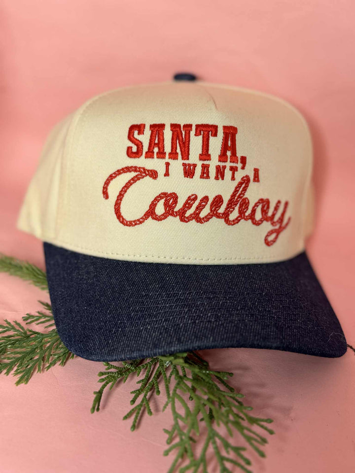Santa I Want A Cowboy Trucker Hat