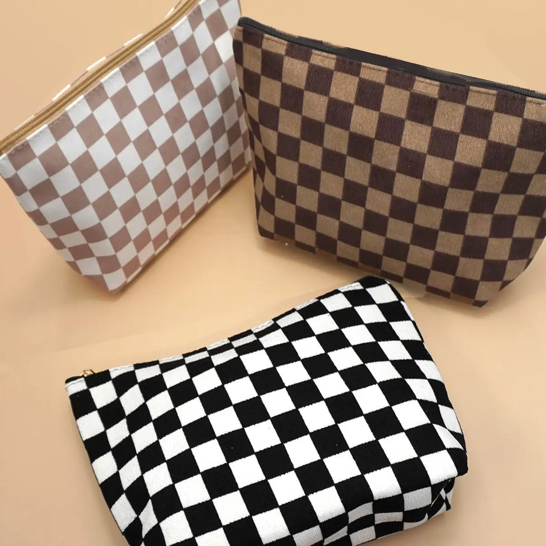 Harper Checkered Cosmetic Pouch