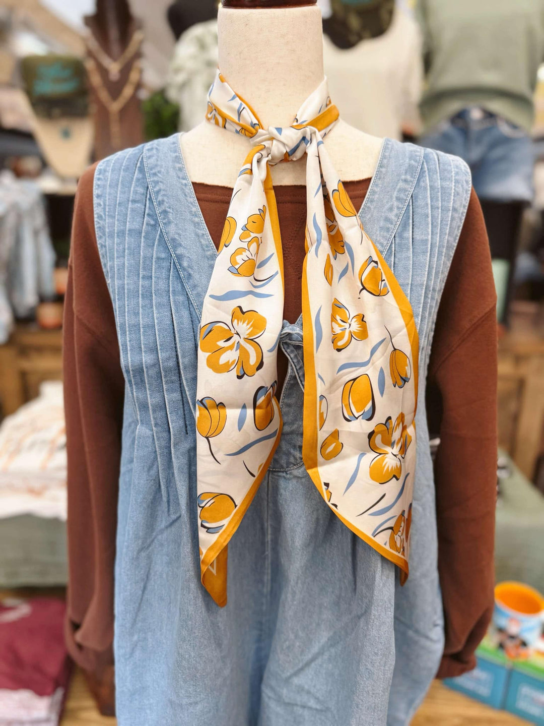 Morning Sky Floral Scarf