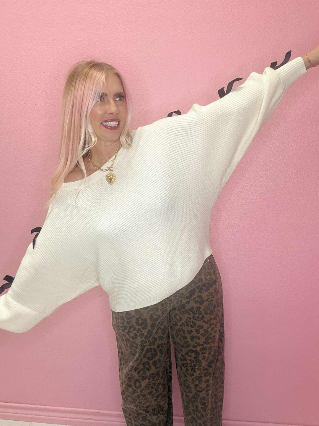 The Carla Velvet Bow Sweater