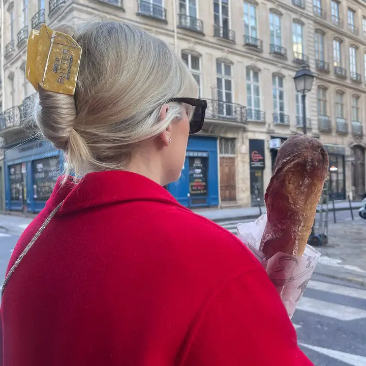 Hand-Painted Butter Claw Hair Clip