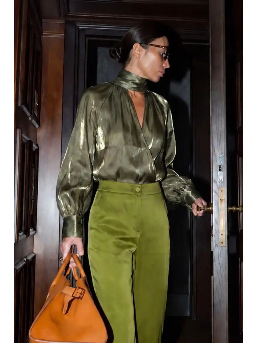 Dirty Martini Green Sheer Blouse