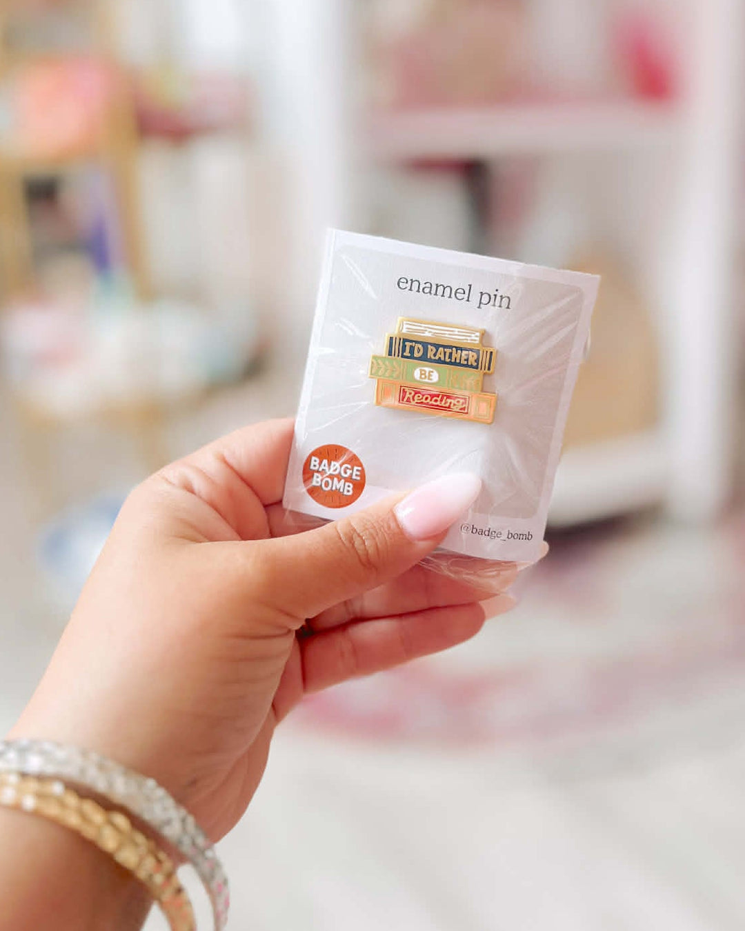 I'd Rather Be Reading Enamel Pin