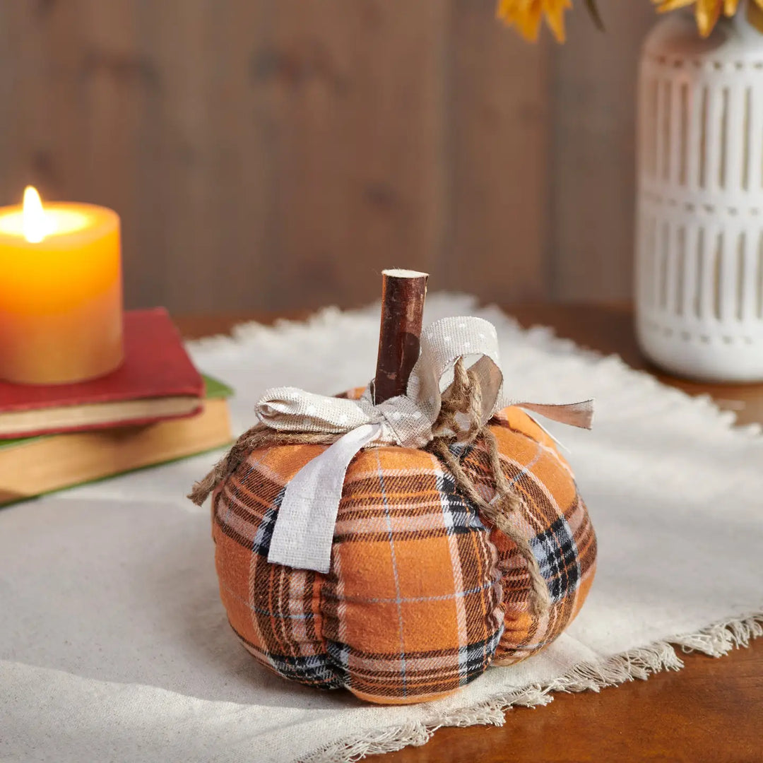 Plaid Pumpkin Decor