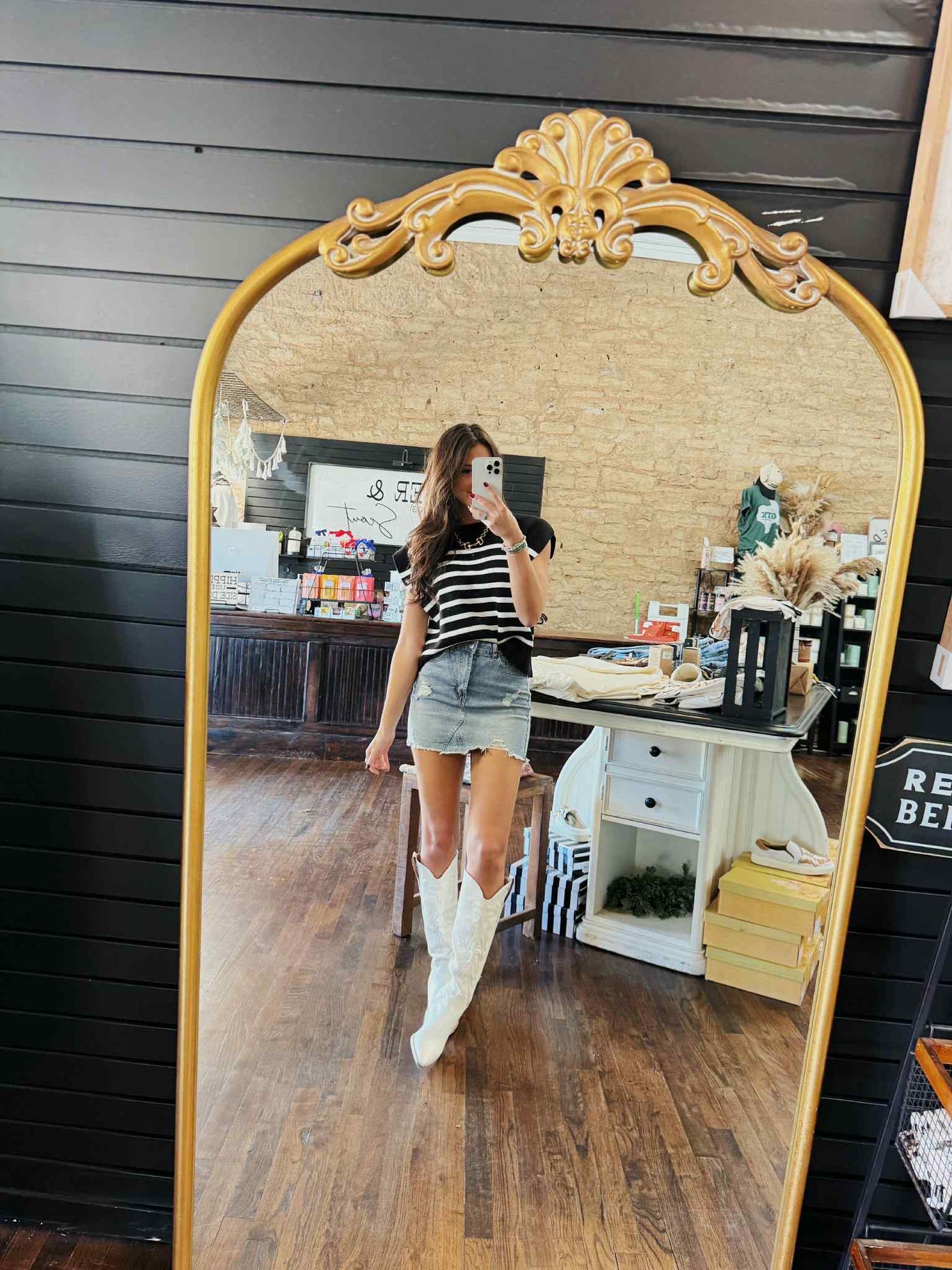 The Brynn Denim Stretch Skirt