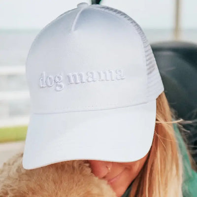 Dog Mama White Trucker Hat