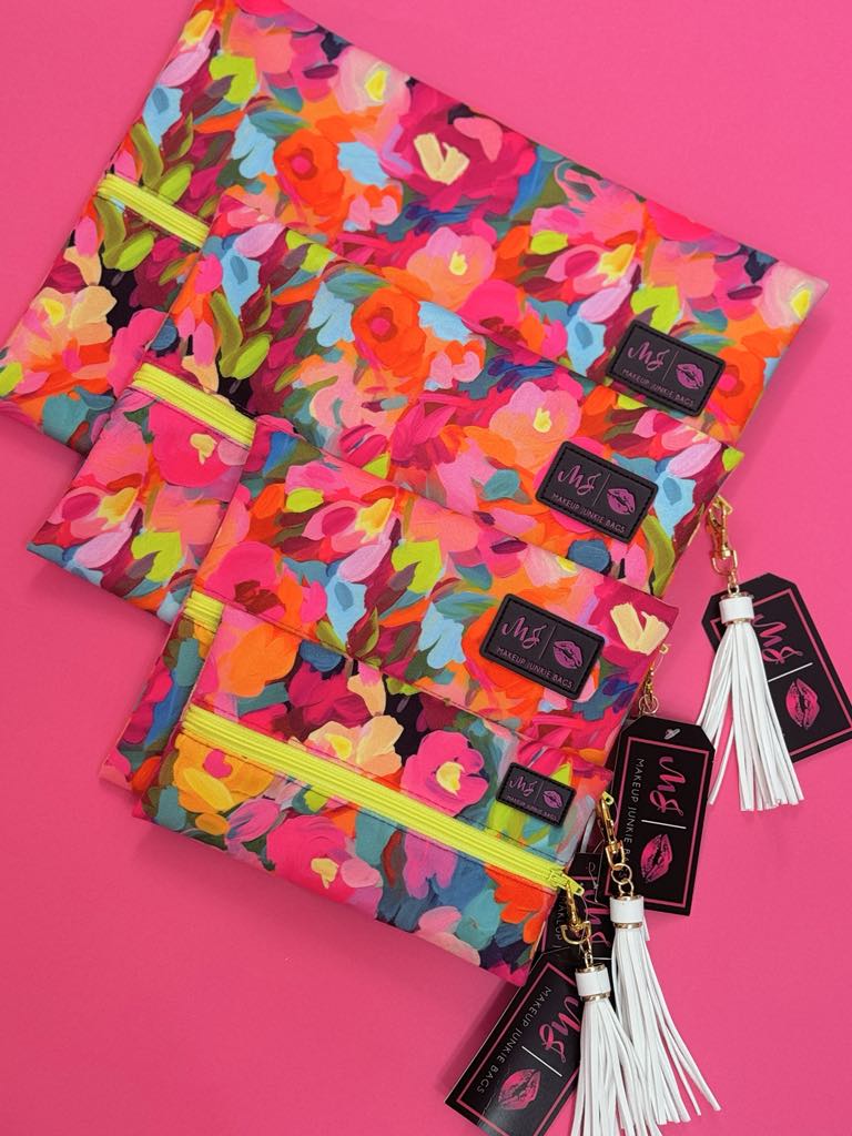 MakeUp Junkie Watercolor Floral Bags