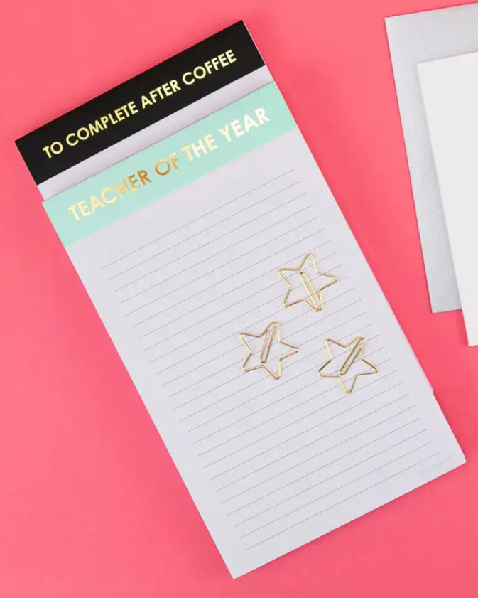 Teacher Of The Year Lined Notepad