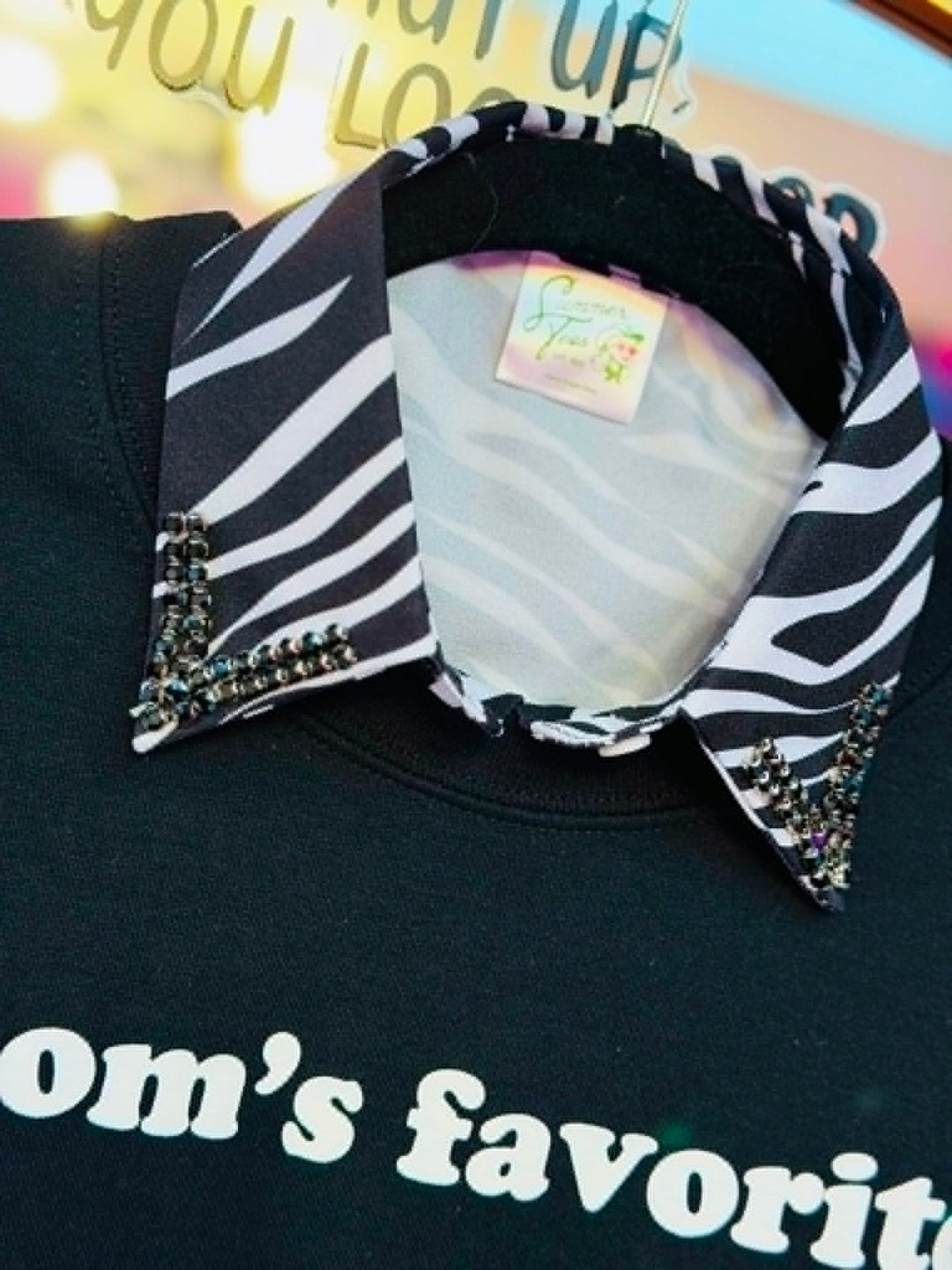 Zebra Jewel Fake Collar Dickey