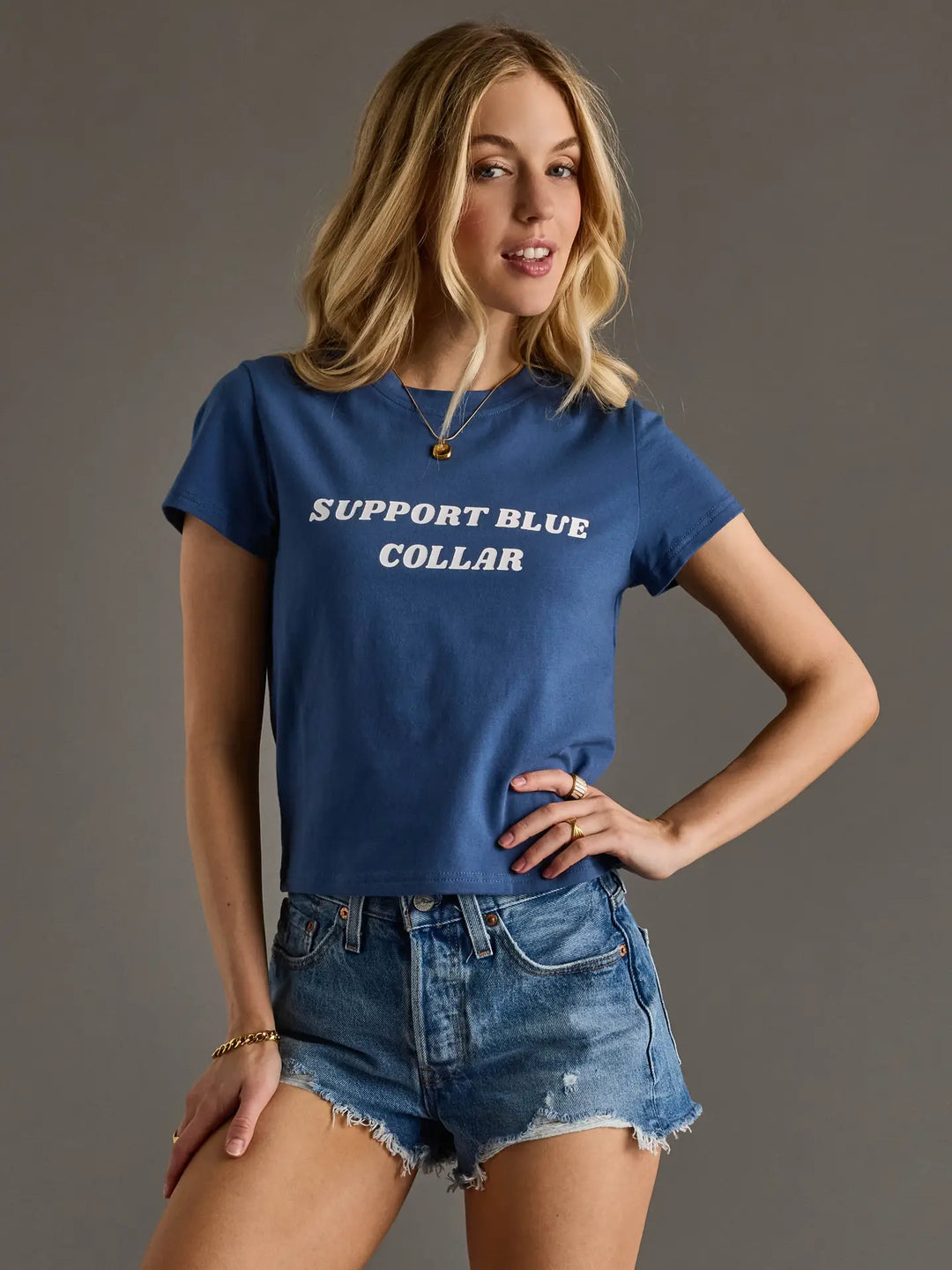 Support Blue Collar Baby Tee