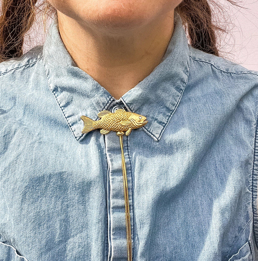Gold Fish Bolo Tie
