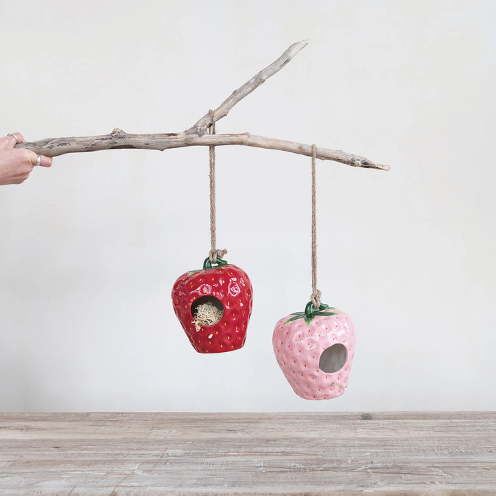 Hanging Strawberry Birdhouse