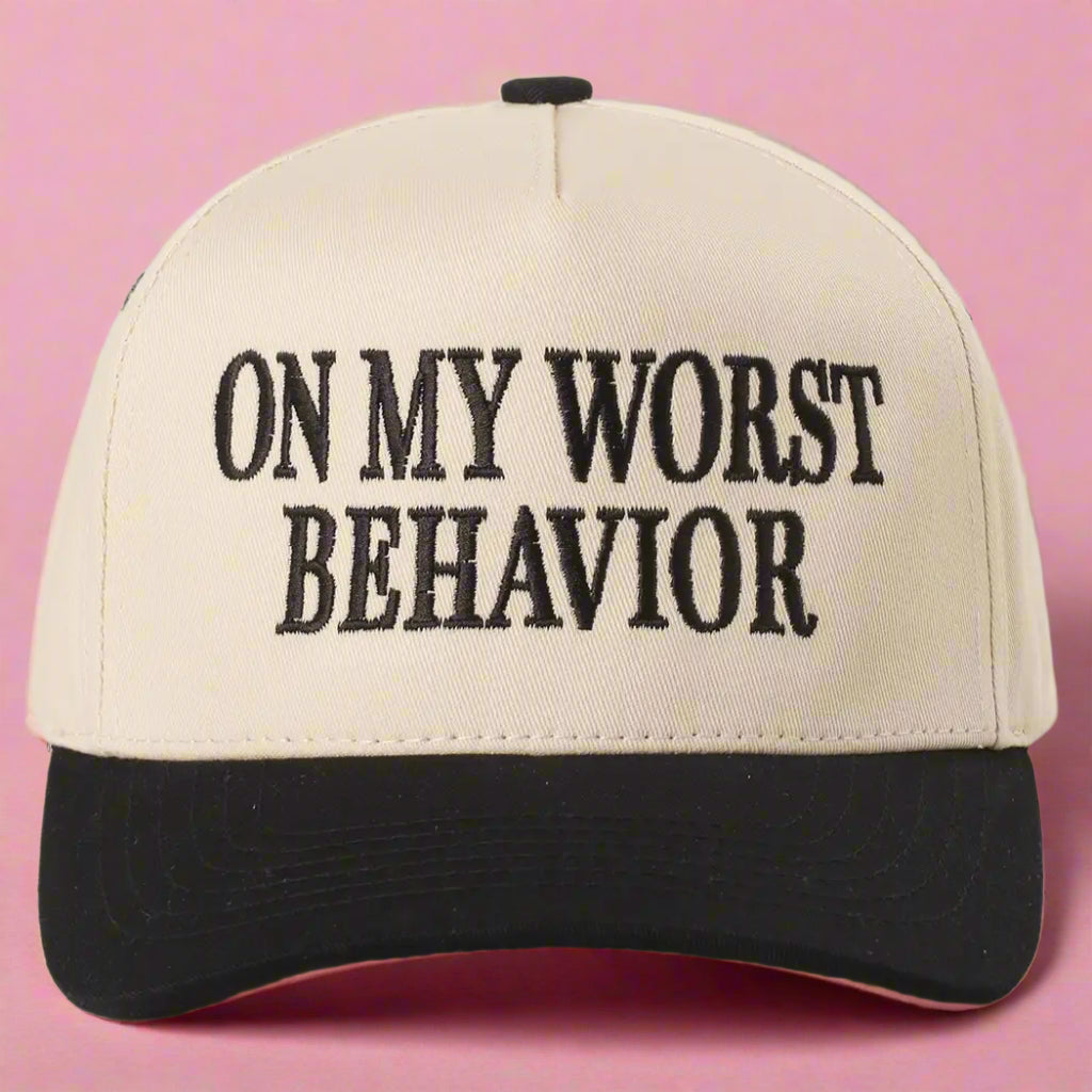 On My Worst Behavior Trucker Hat