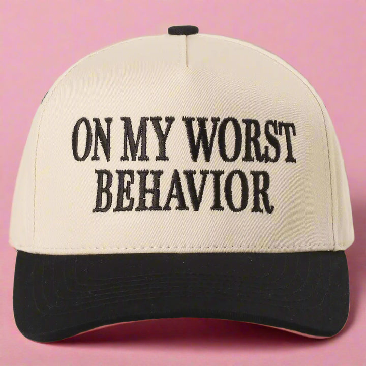 On My Worst Behavior Trucker Hat