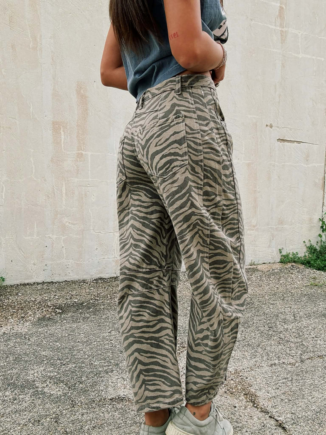 Zebra Babe Barrel Jeans