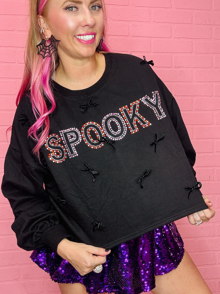 Spooky Stud & Velvet Ribbon Sweatshirt