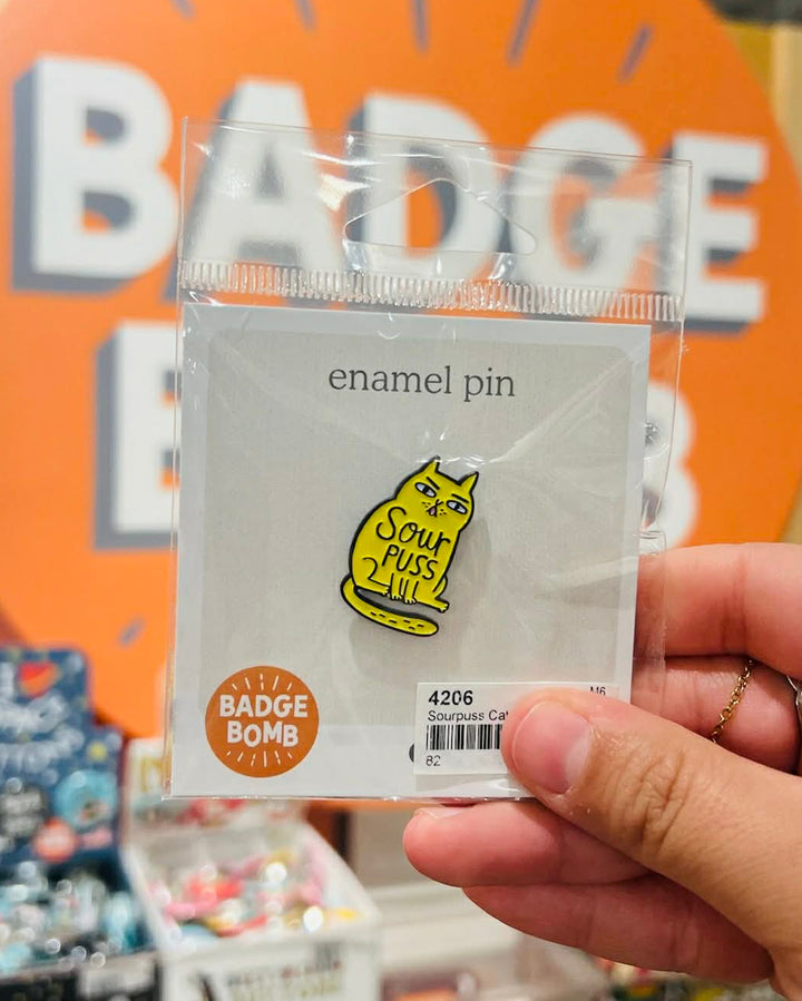 Sourpuss Cat Enamel Pin