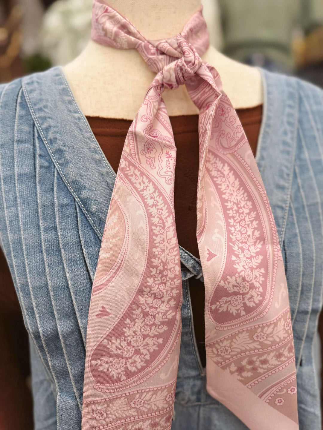 Blush & Cream Twilly Bandana