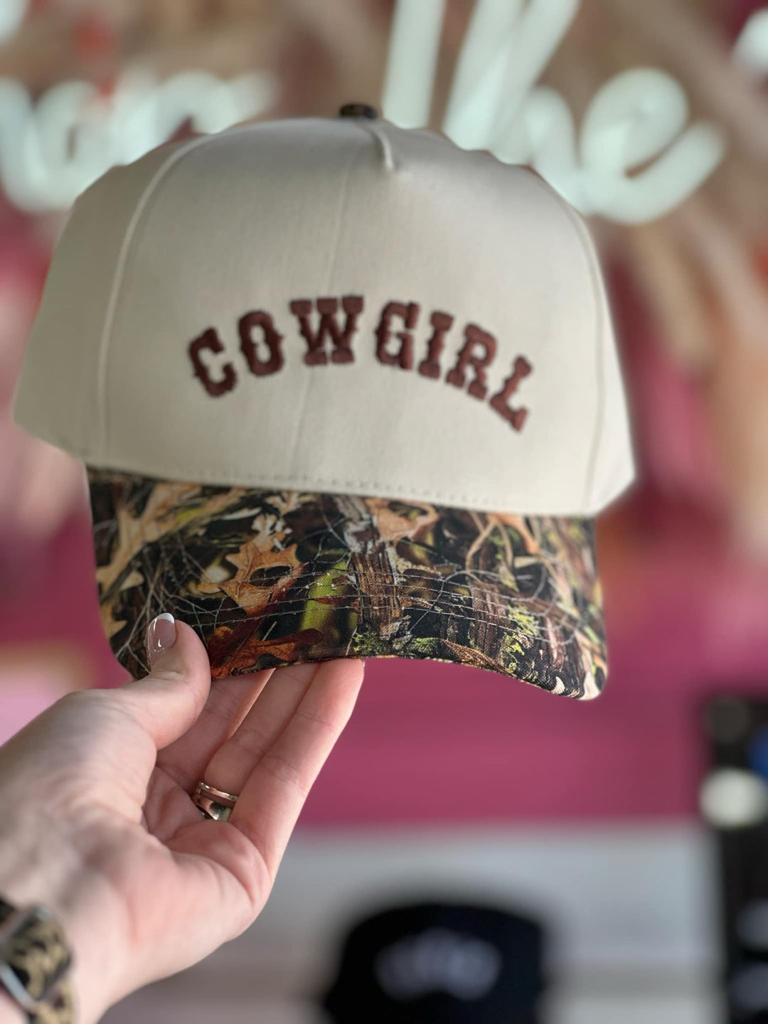 Camo Cowgirl Trucker Hat