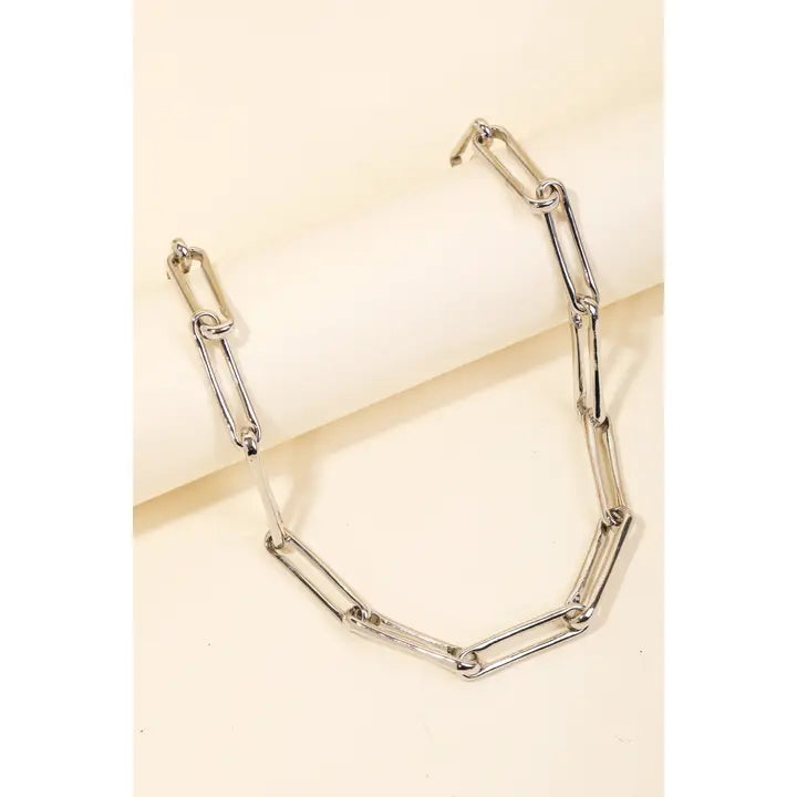 Long Oval Chain Link Necklace