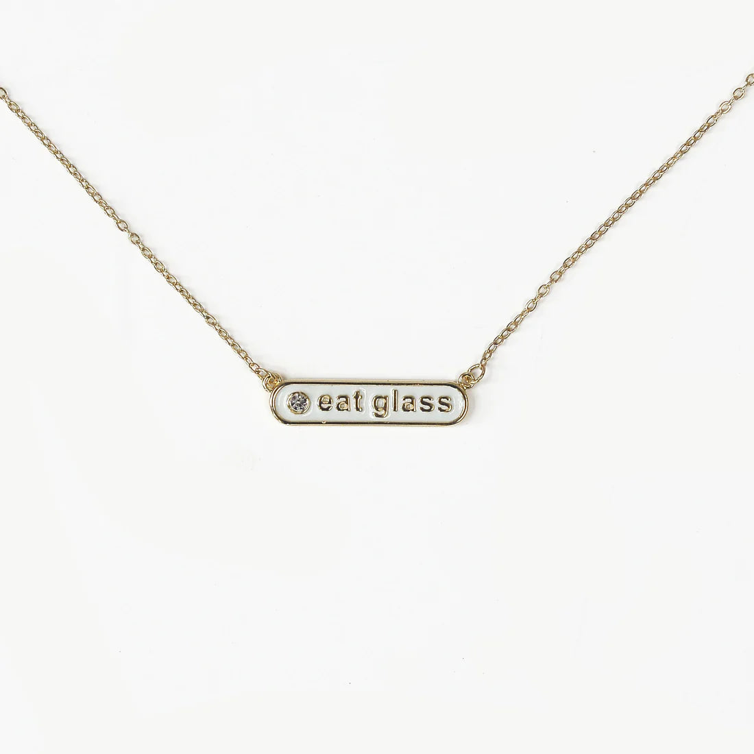 Eat Glass Enamel Gold Necklace