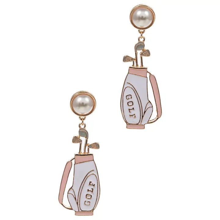 Golf Bag Shaped Pearl Earring