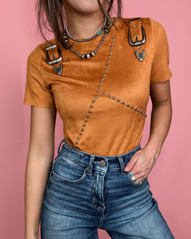 The Desert Rebel Suede Bodysuit