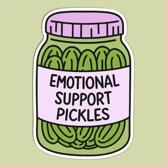 Emotional Support Pickles Sticker Decal