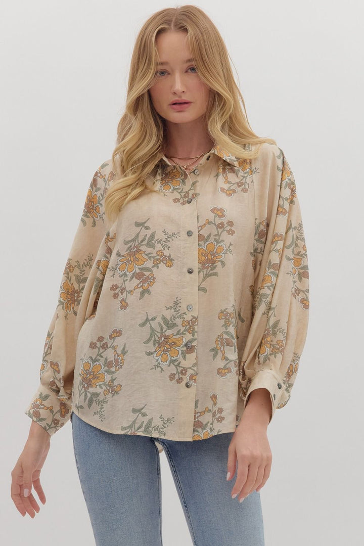 The Meadow Pleated Floral Top