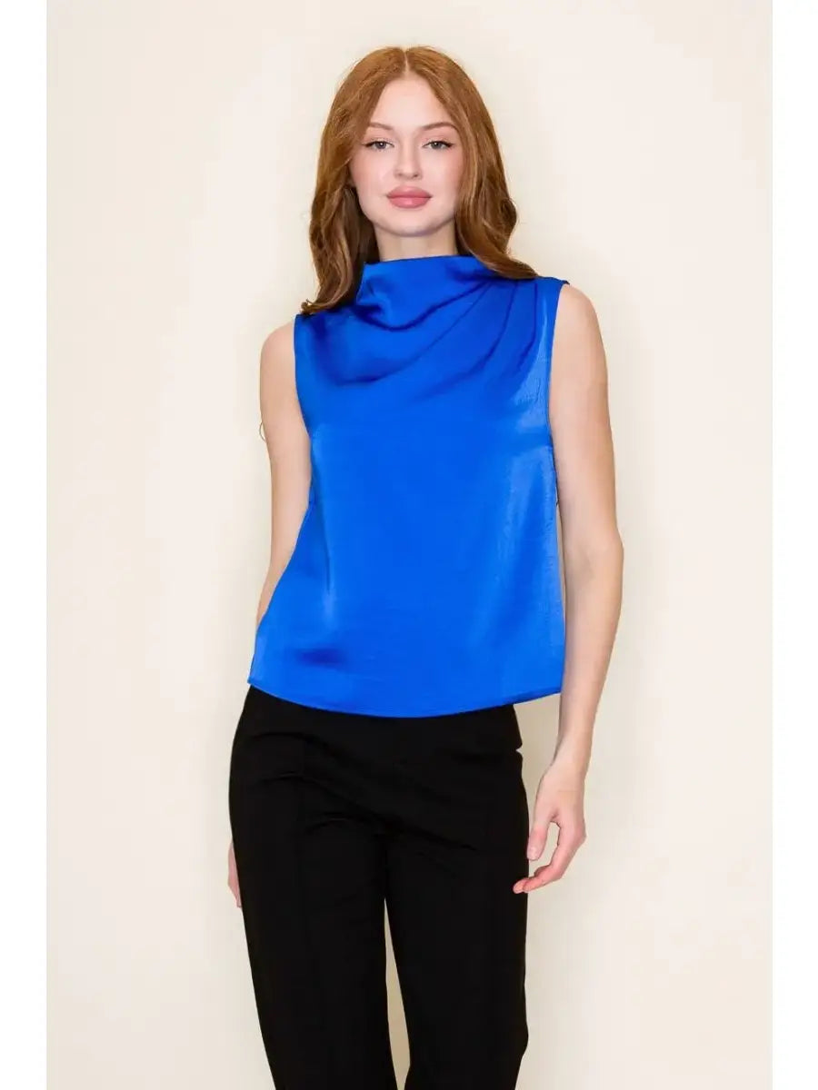 Pretty & Polished Pleated Neck Top