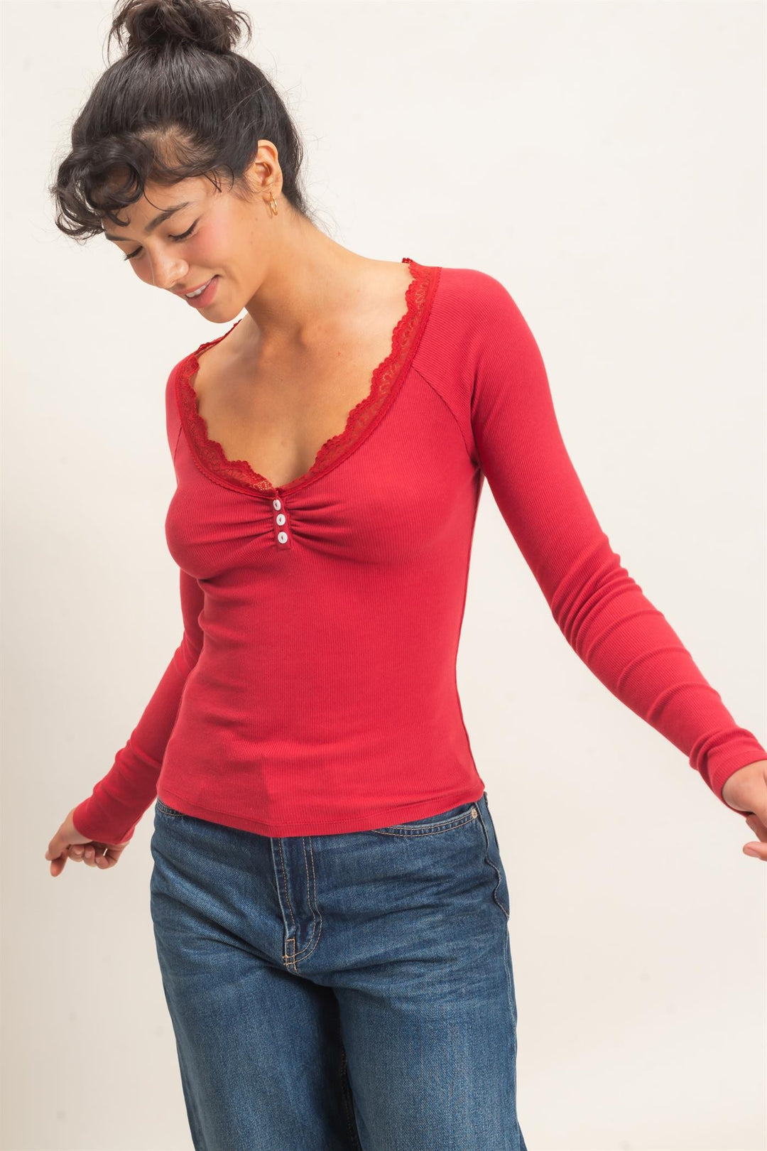 Lace Me Lovely Henley Top
