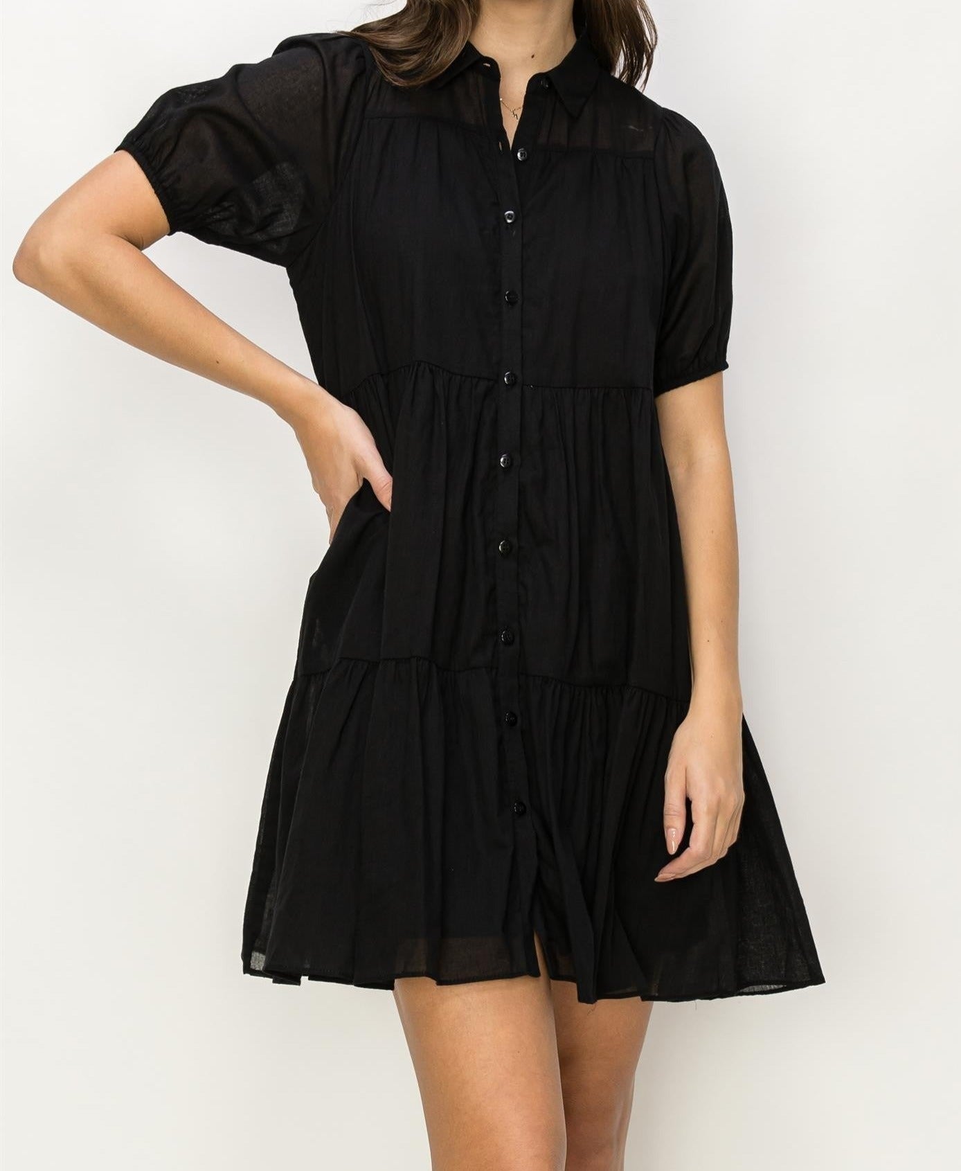 The Kiera Tiered Shirt Dress