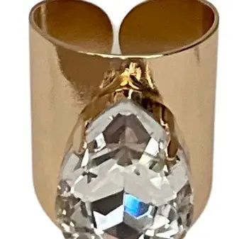 Gold Rhinestone Adjustable Ring