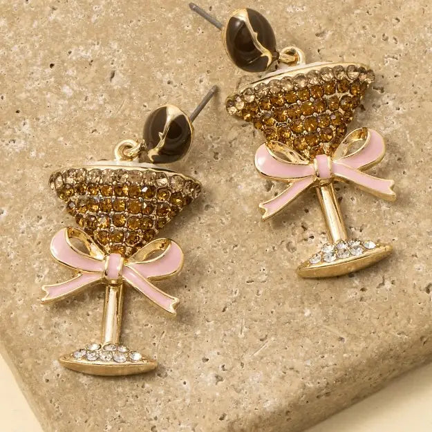 Espresso Martini Rhinestone Earrings