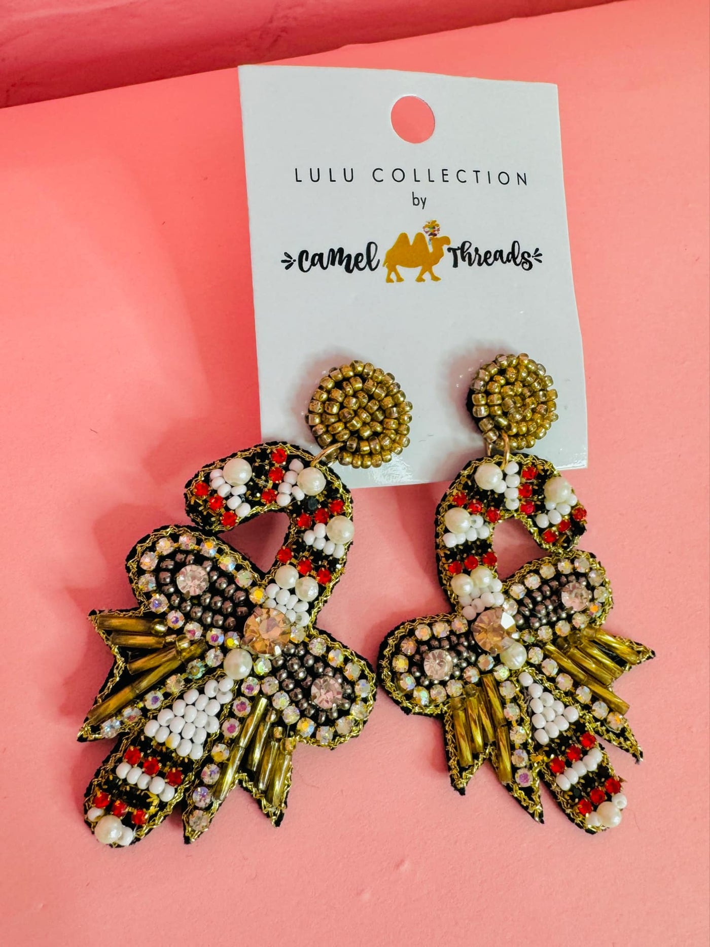 Candy Cane Beaded Earrings