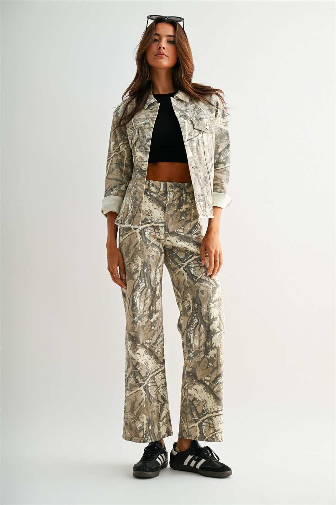 Kennedy Camo Wide-Leg Jeans