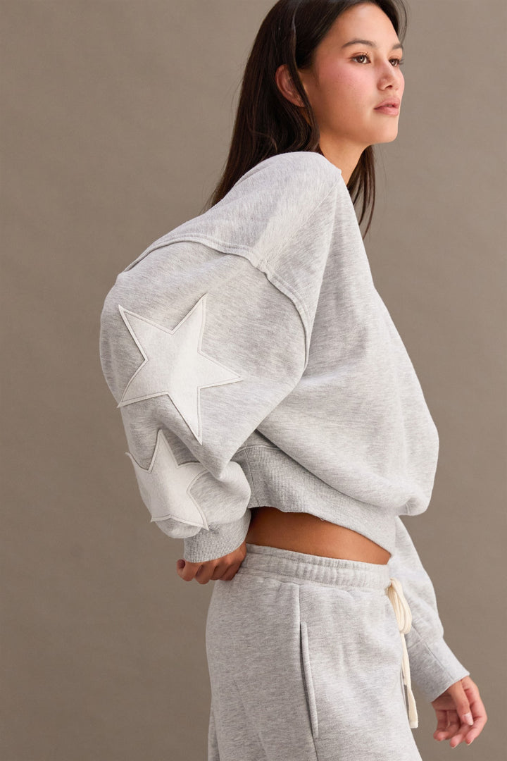 Starry Sleeve Crewneck Sweater