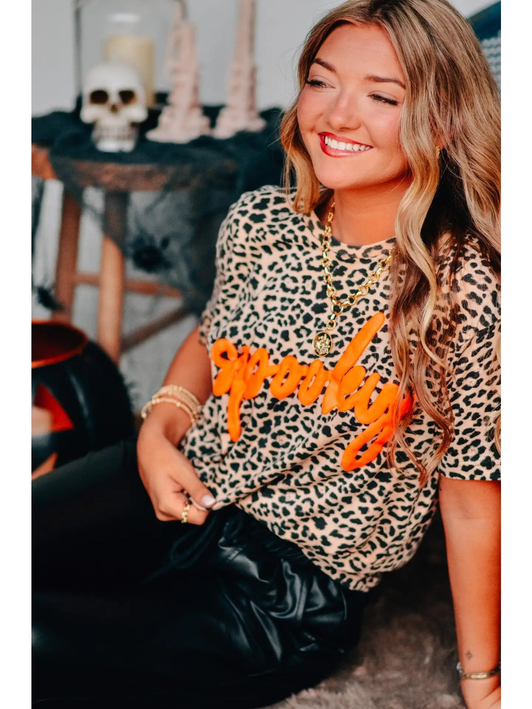 Spooky Leopard Graphic Tee
