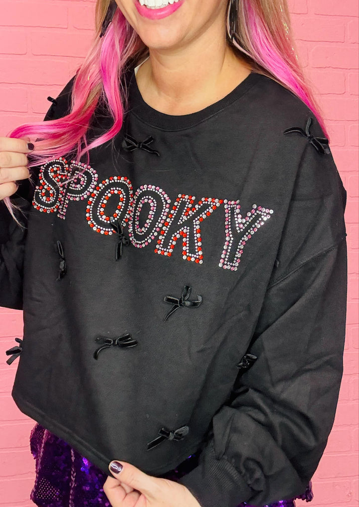 Spooky Stud & Velvet Ribbon Sweatshirt